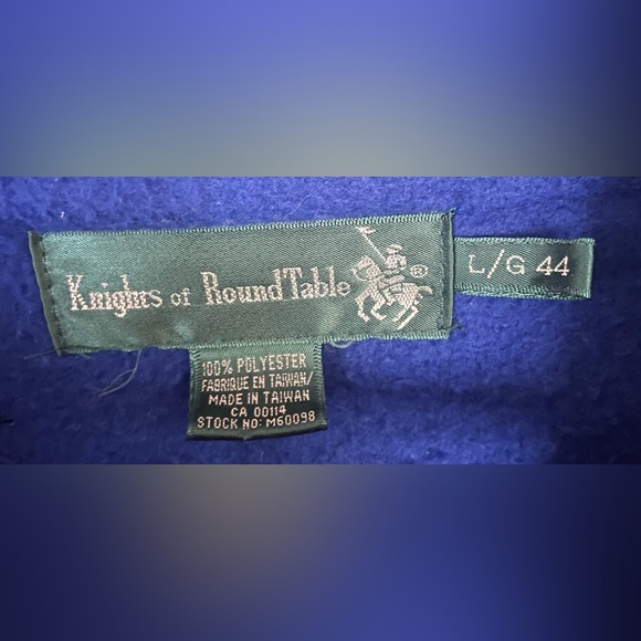 Vtg Knights Of Round Table Fleece Jacket Pullover Snap Blue/Purple 90’s 80s L - Picture 10 of 10